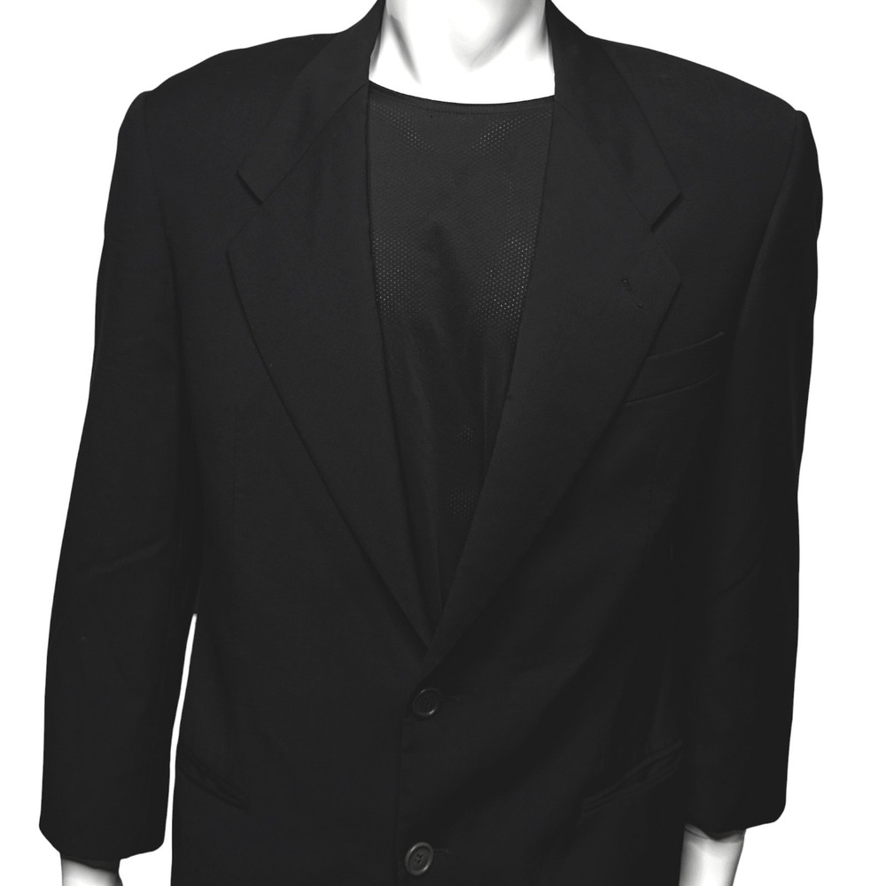 Giorgio Armani Le Collezioni Blazer 100% Virgin Wool Two Button Black Men's 40R